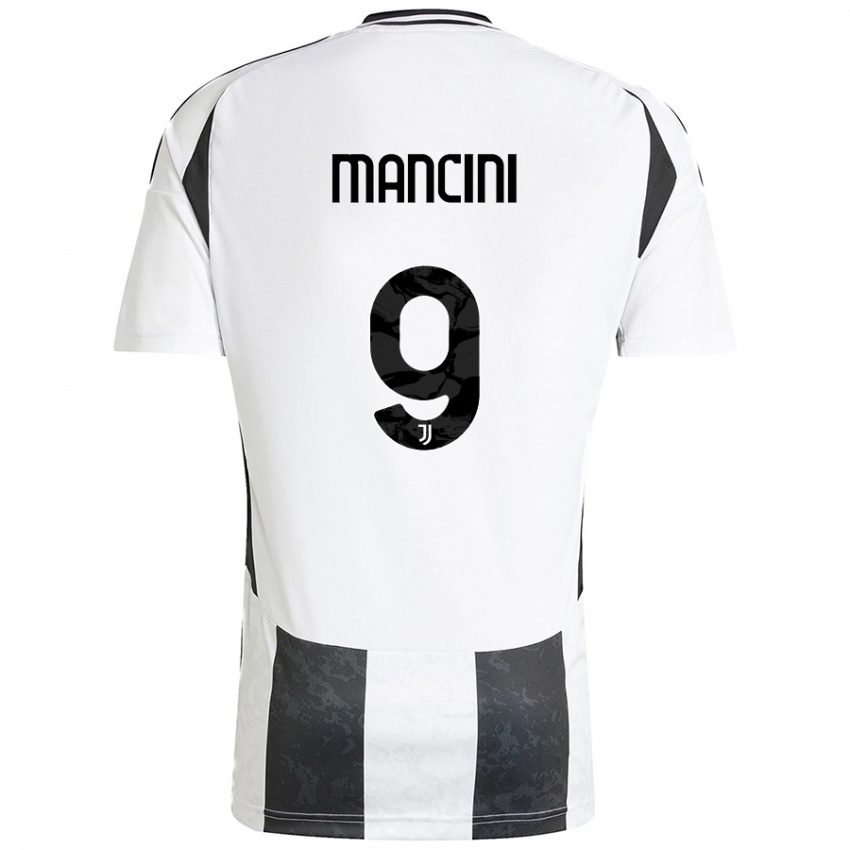 Niño Camiseta Tommaso Mancini #9 Blanco Negro 1ª Equipación 2024/25 La Camisa Chile