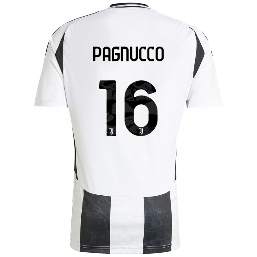 Niño Camiseta Filippo Pagnucco #16 Blanco Negro 1ª Equipación 2024/25 La Camisa Chile