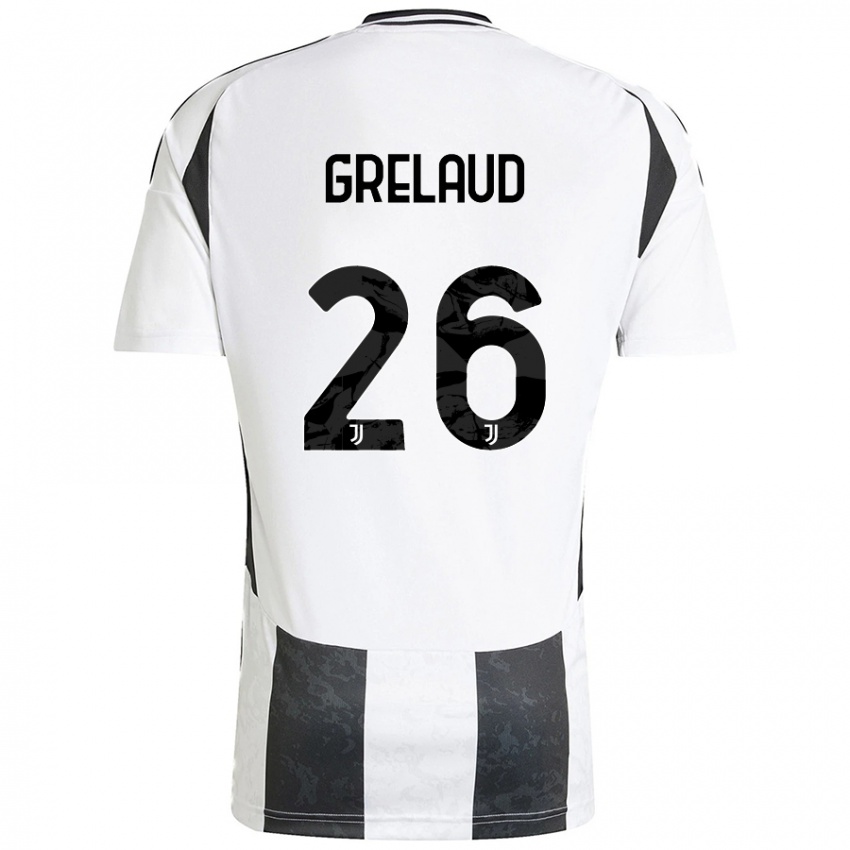 Niño Camiseta Josue Grelaud #26 Blanco Negro 1ª Equipación 2024/25 La Camisa Chile