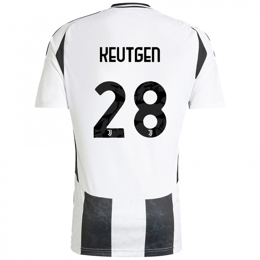 Niño Camiseta Enzo Keutgen #28 Blanco Negro 1ª Equipación 2024/25 La Camisa Chile