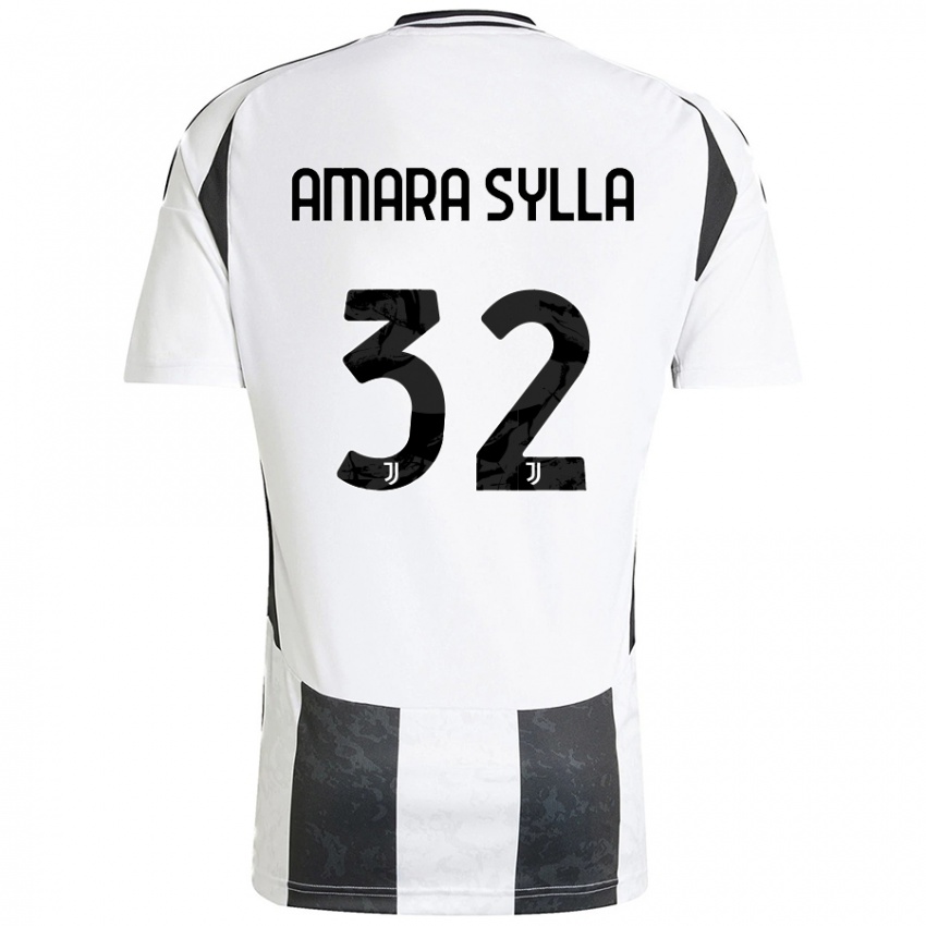 Niño Camiseta Idris Amara Sylla #32 Blanco Negro 1ª Equipación 2024/25 La Camisa Chile