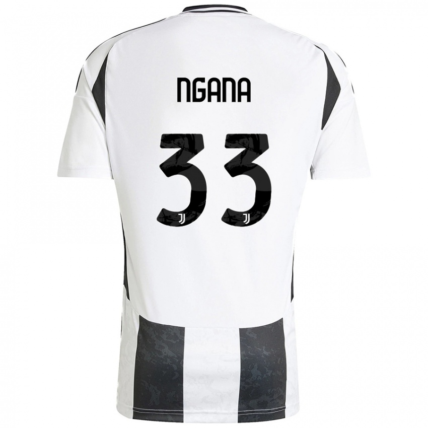 Niño Camiseta Valdes Ngana #33 Blanco Negro 1ª Equipación 2024/25 La Camisa Chile