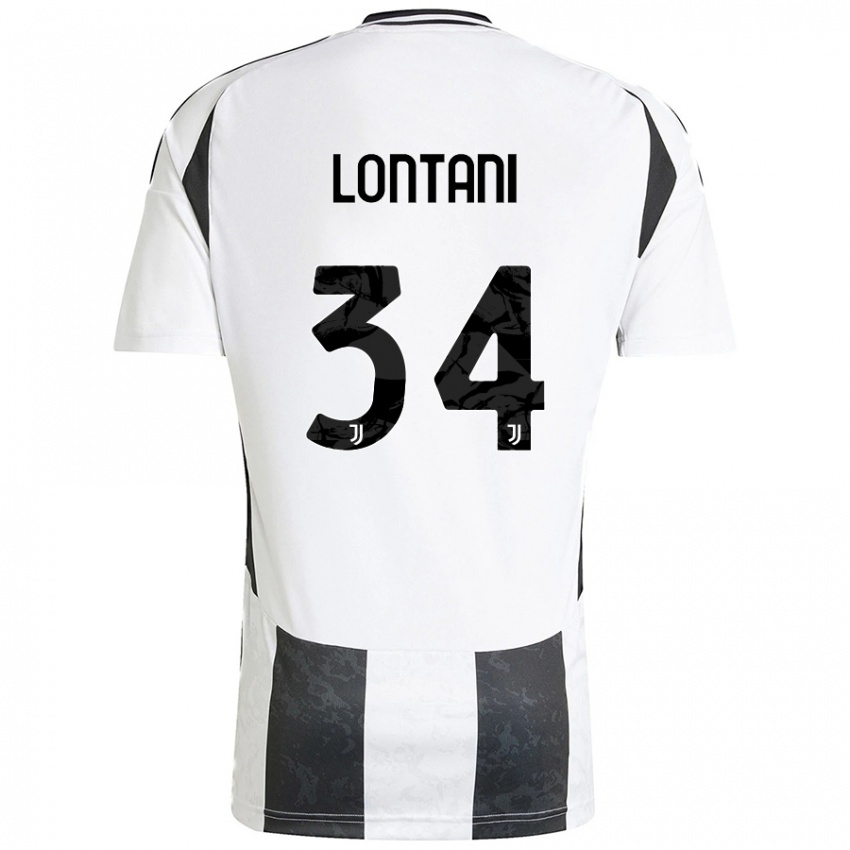 Niño Camiseta Matteo Lontani #34 Blanco Negro 1ª Equipación 2024/25 La Camisa Chile