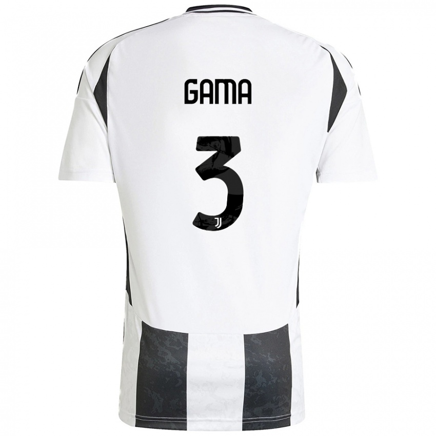 Niño Camiseta Sara Gama #3 Blanco Negro 1ª Equipación 2024/25 La Camisa Chile