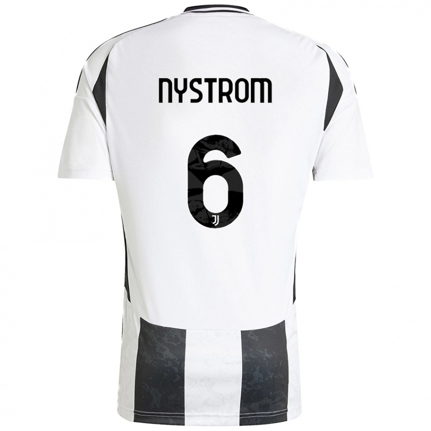 Niño Camiseta Paulina Nyström #6 Blanco Negro 1ª Equipación 2024/25 La Camisa Chile