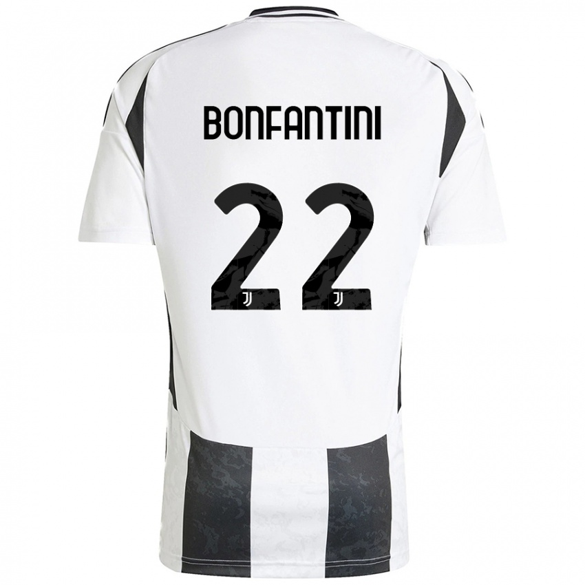 Niño Camiseta Agnese Bonfantini #22 Blanco Negro 1ª Equipación 2024/25 La Camisa Chile