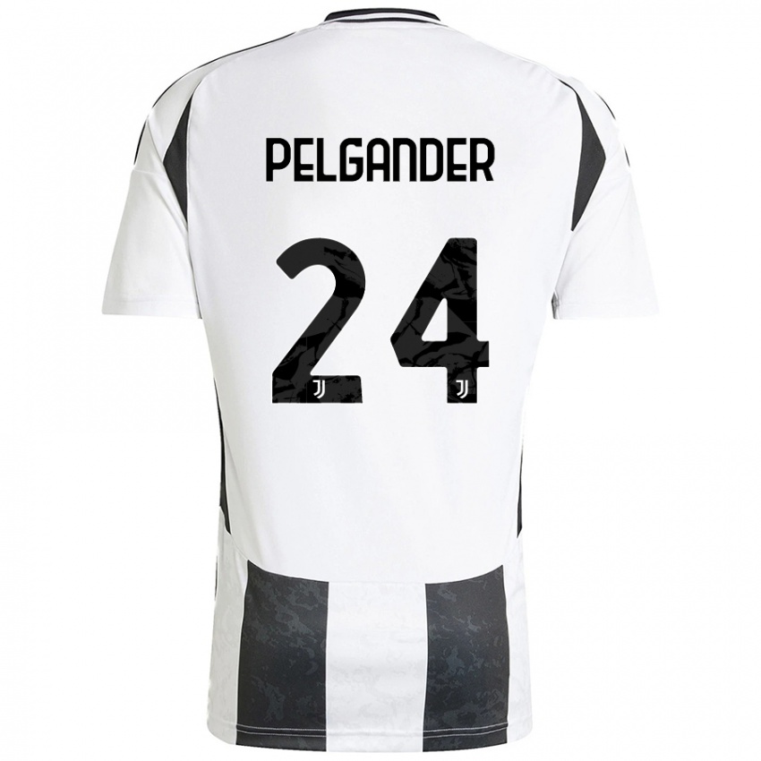 Niño Camiseta Elsa Pelgander #24 Blanco Negro 1ª Equipación 2024/25 La Camisa Chile