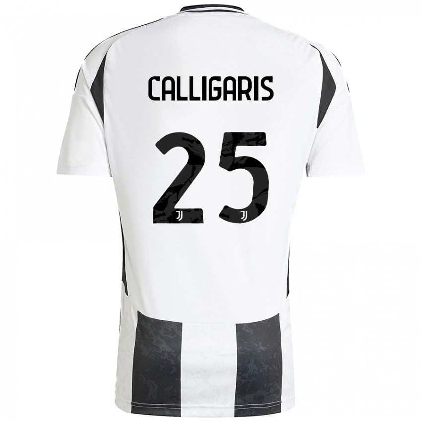 Niño Camiseta Viola Calligaris #25 Blanco Negro 1ª Equipación 2024/25 La Camisa Chile