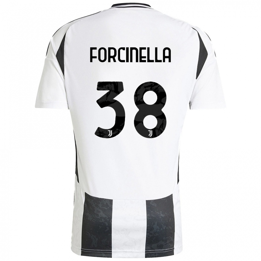 Niño Camiseta Camilla Forcinella #38 Blanco Negro 1ª Equipación 2024/25 La Camisa Chile