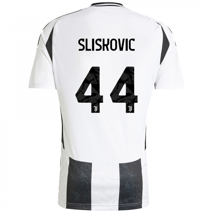 Niño Camiseta Gloria Slišković #44 Blanco Negro 1ª Equipación 2024/25 La Camisa Chile