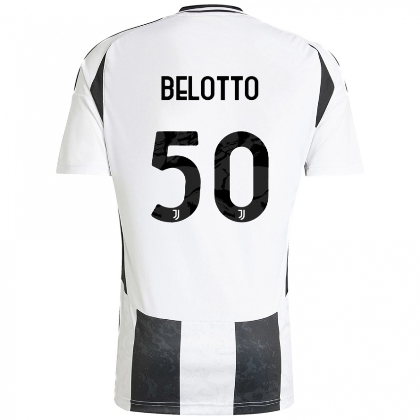 Niño Camiseta Soledad Belotto #50 Blanco Negro 1ª Equipación 2024/25 La Camisa Chile