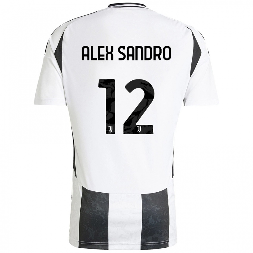 Niño Camiseta Alex Sandro #12 Blanco Negro 1ª Equipación 2024/25 La Camisa Chile