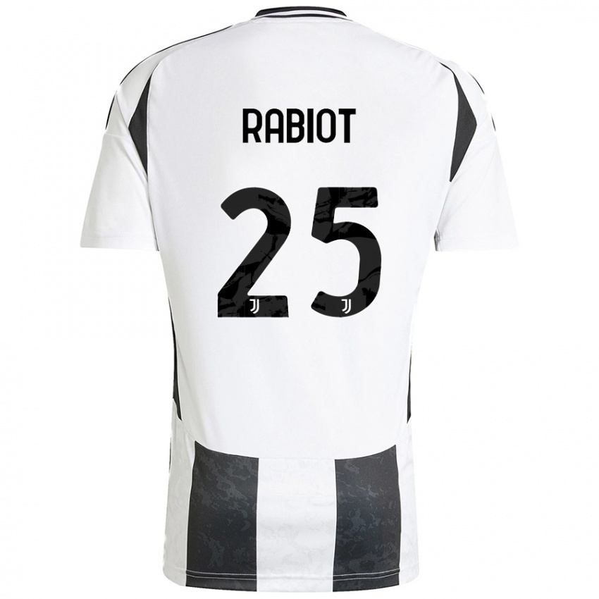 Niño Camiseta Adrien Rabiot #25 Blanco Negro 1ª Equipación 2024/25 La Camisa Chile