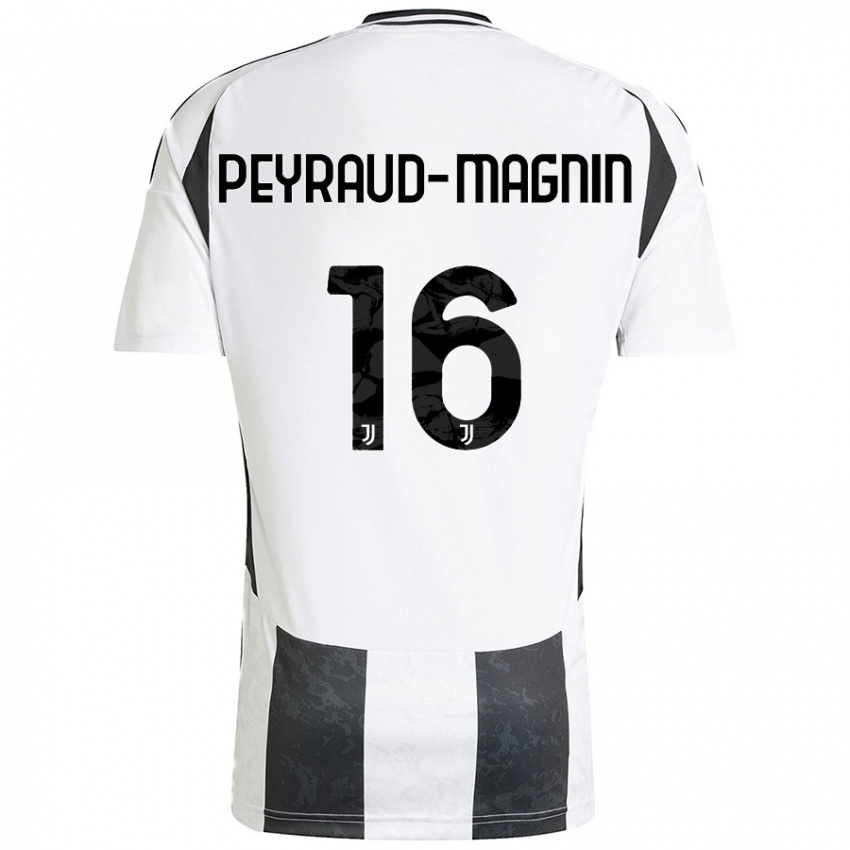 Niño Camiseta Pauline Peyraud-Magnin #16 Blanco Negro 1ª Equipación 2024/25 La Camisa Chile