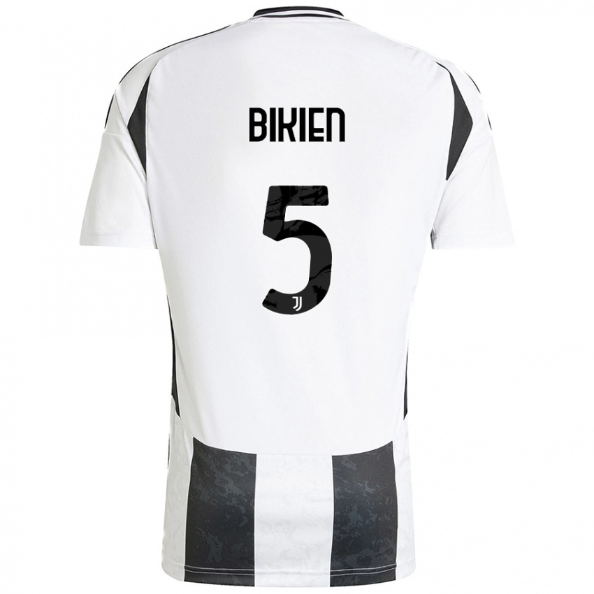 Niño Camiseta Felix Nzouango Bikien #5 Blanco Negro 1ª Equipación 2024/25 La Camisa Chile