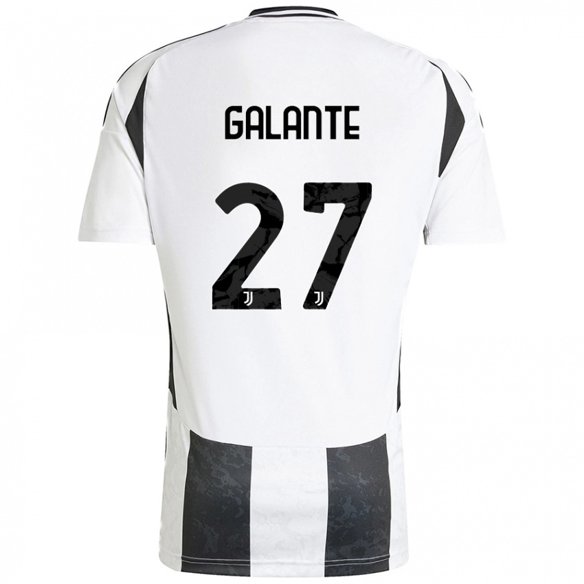 Niño Camiseta Tommaso Galante #27 Blanco Negro 1ª Equipación 2024/25 La Camisa Chile