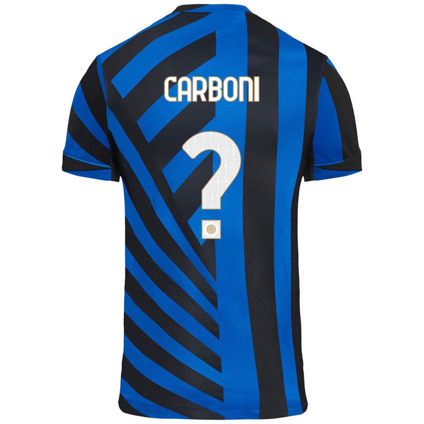 Niño Camiseta Franco Carboni #0 Azul Negro 1ª Equipación 2024/25 La Camisa Chile