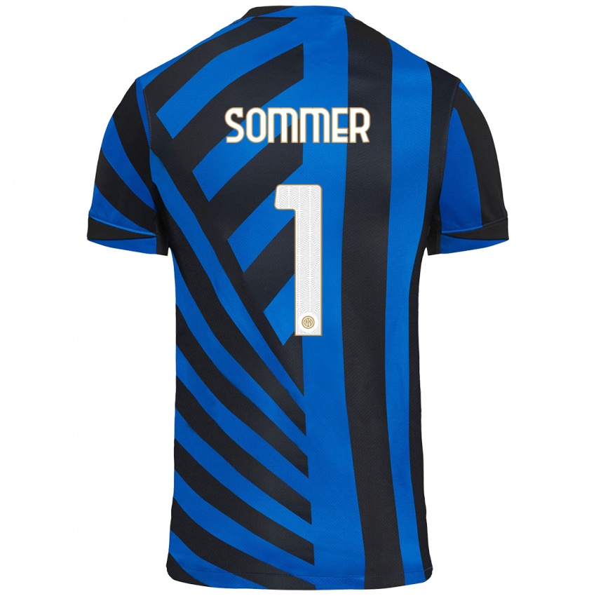 Niño Camiseta Yann Sommer #1 Azul Negro 1ª Equipación 2024/25 La Camisa Chile