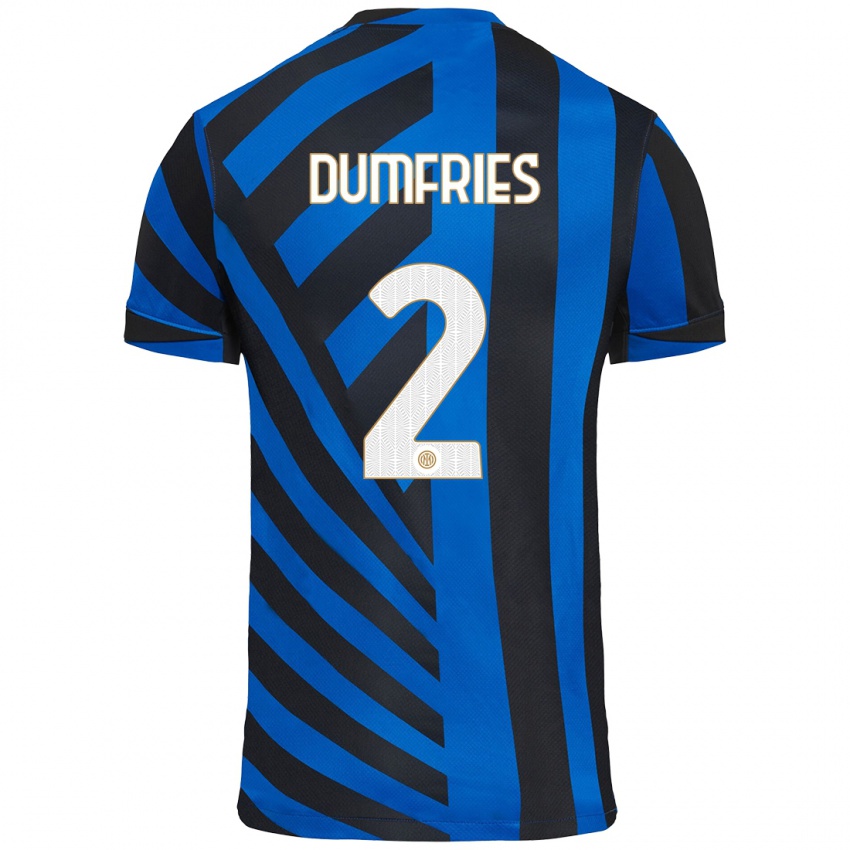 Niño Camiseta Denzel Dumfries #2 Azul Negro 1ª Equipación 2024/25 La Camisa Chile