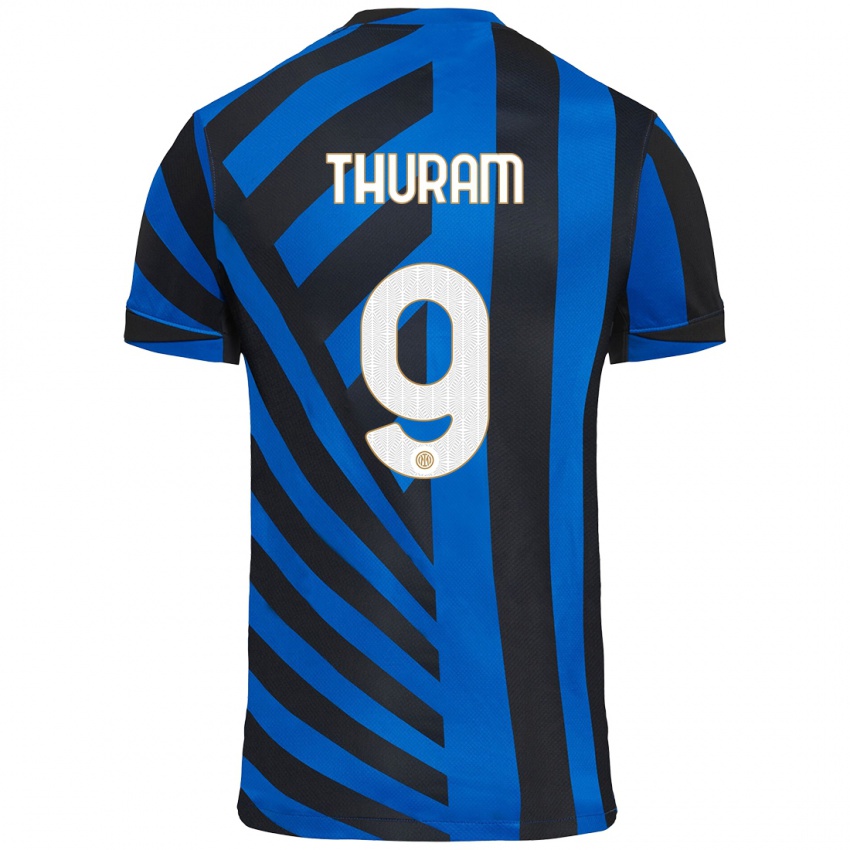 Niño Camiseta Marcus Thuram #9 Azul Negro 1ª Equipación 2024/25 La Camisa Chile