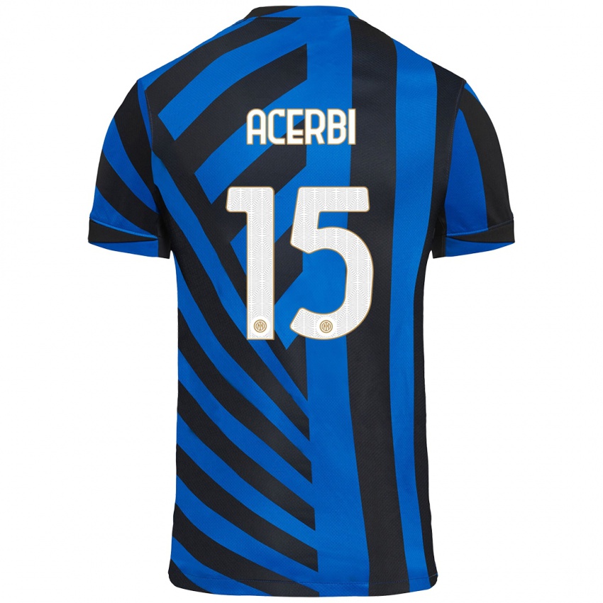 Niño Camiseta Francesco Acerbi #15 Azul Negro 1ª Equipación 2024/25 La Camisa Chile