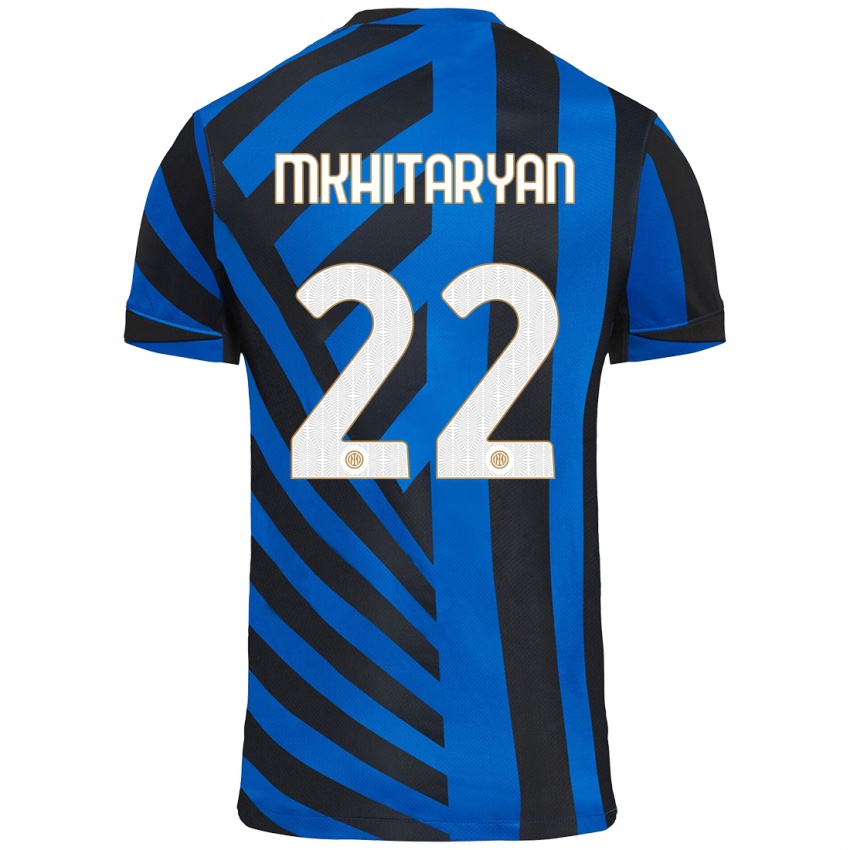 Niño Camiseta Henrikh Mkhitaryan #22 Azul Negro 1ª Equipación 2024/25 La Camisa Chile