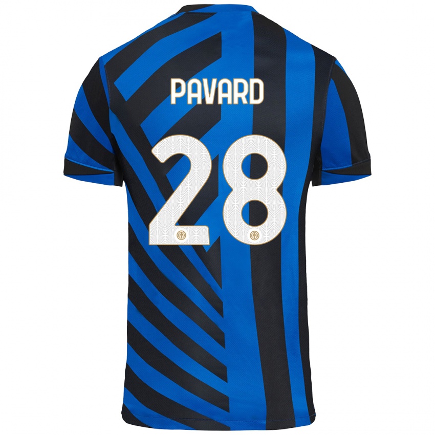 Niño Camiseta Benjamin Pavard #28 Azul Negro 1ª Equipación 2024/25 La Camisa Chile