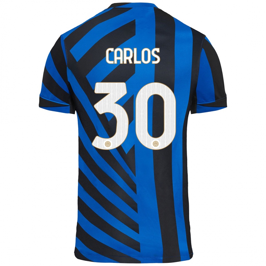 Niño Camiseta Carlos Augusto #30 Azul Negro 1ª Equipación 2024/25 La Camisa Chile