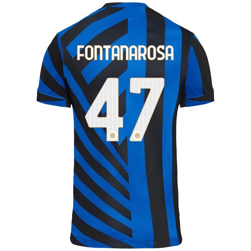 Niño Camiseta Alessandro Fontanarosa #47 Azul Negro 1ª Equipación 2024/25 La Camisa Chile