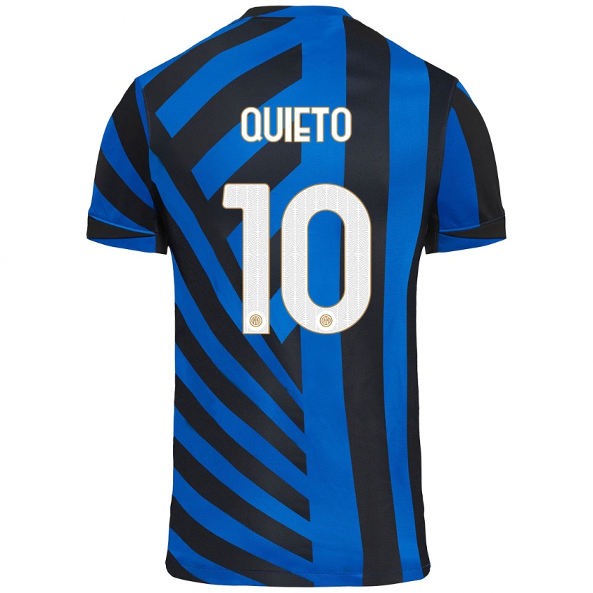 Niño Camiseta Daniele Quieto #10 Azul Negro 1ª Equipación 2024/25 La Camisa Chile