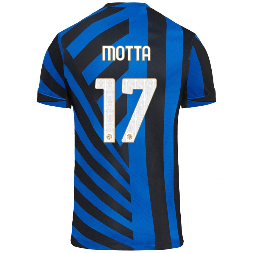 Niño Camiseta Matteo Motta #17 Azul Negro 1ª Equipación 2024/25 La Camisa Chile