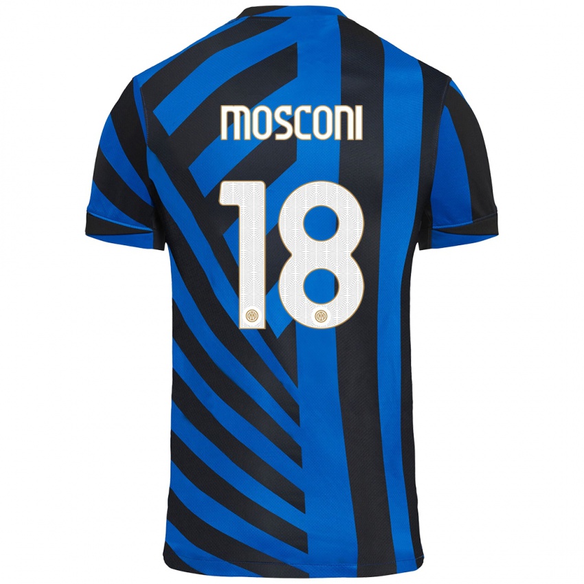 Niño Camiseta Mattia Mosconi #18 Azul Negro 1ª Equipación 2024/25 La Camisa Chile