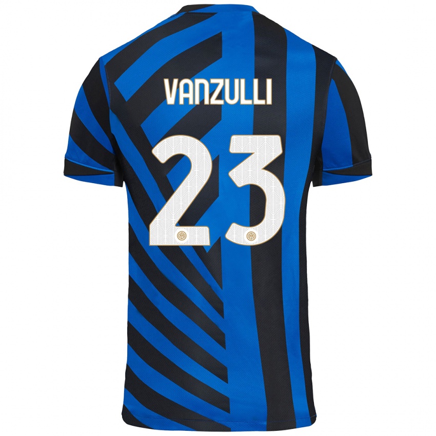 Niño Camiseta Marco Vanzulli #23 Azul Negro 1ª Equipación 2024/25 La Camisa Chile