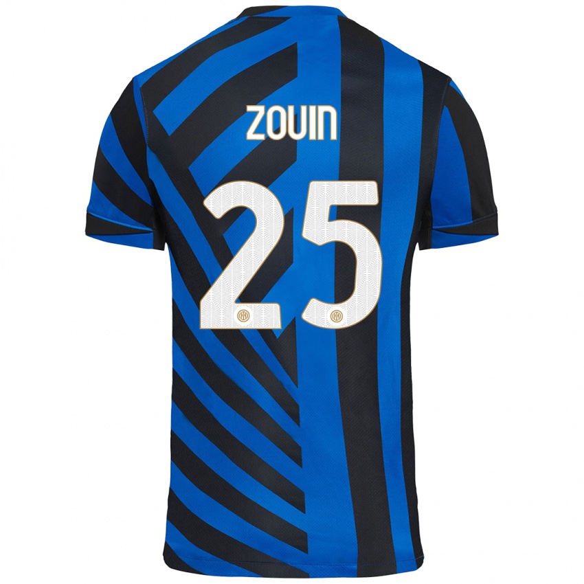 Niño Camiseta Aymen Zouin #25 Azul Negro 1ª Equipación 2024/25 La Camisa Chile