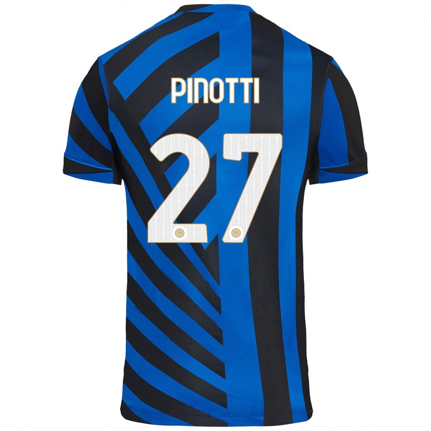 Niño Camiseta Manuel Pinotti #27 Azul Negro 1ª Equipación 2024/25 La Camisa Chile