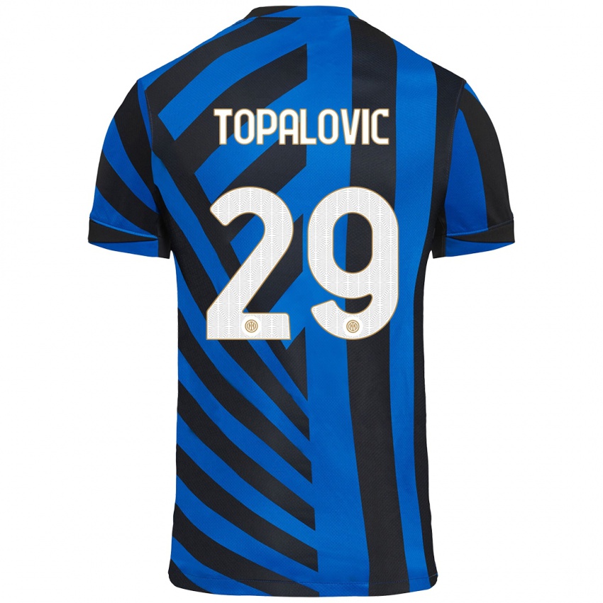 Niño Camiseta Luka Topalovic #29 Azul Negro 1ª Equipación 2024/25 La Camisa Chile