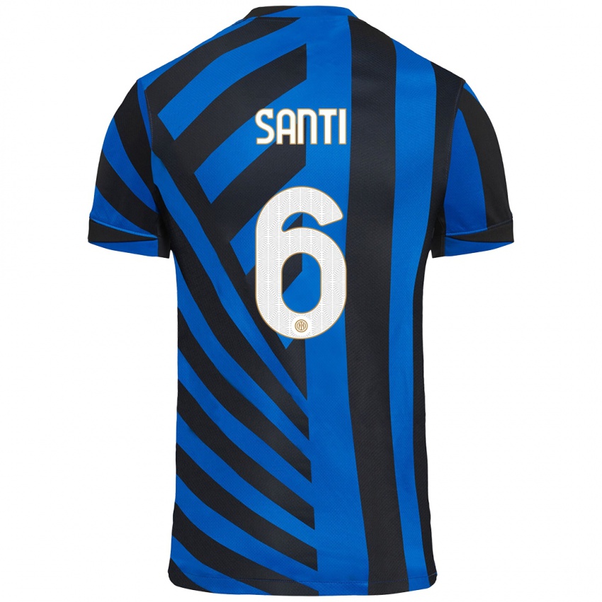 Niño Camiseta Irene Santi #6 Azul Negro 1ª Equipación 2024/25 La Camisa Chile