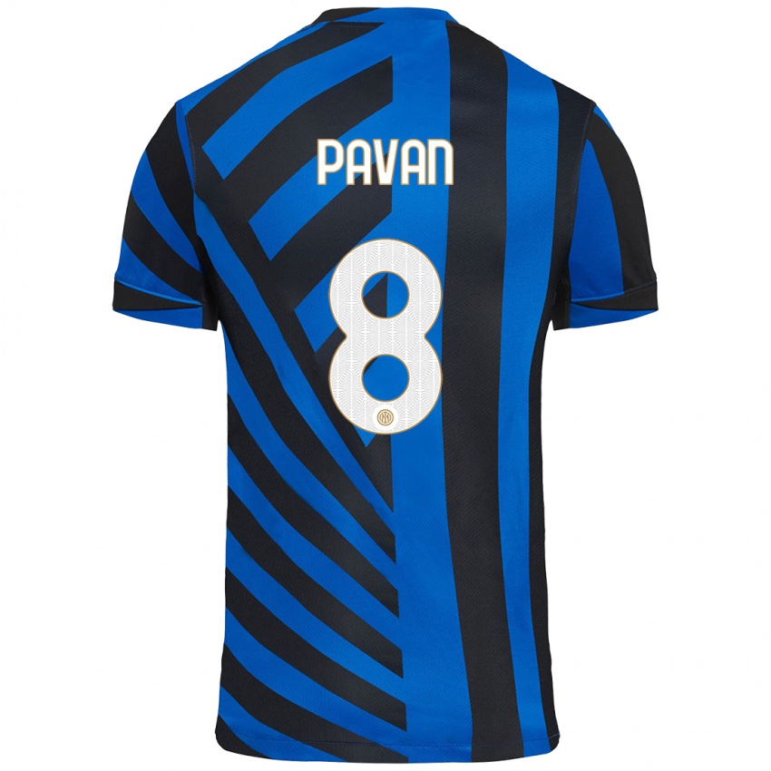 Niño Camiseta Matilde Pavan #8 Azul Negro 1ª Equipación 2024/25 La Camisa Chile