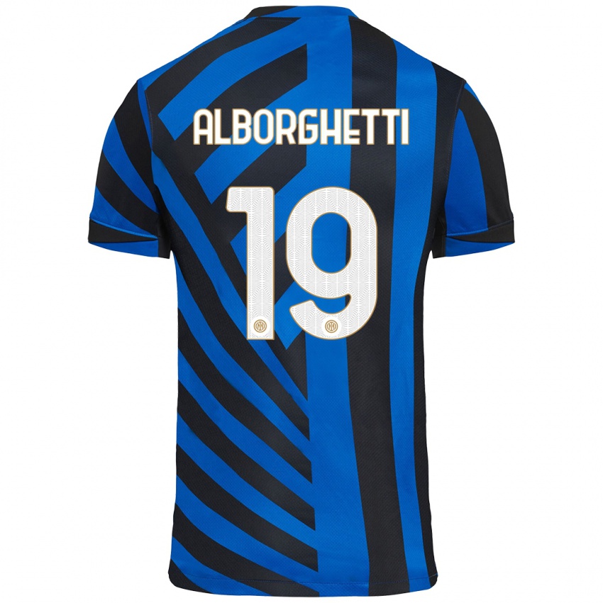 Niño Camiseta Lisa Alborghetti #19 Azul Negro 1ª Equipación 2024/25 La Camisa Chile