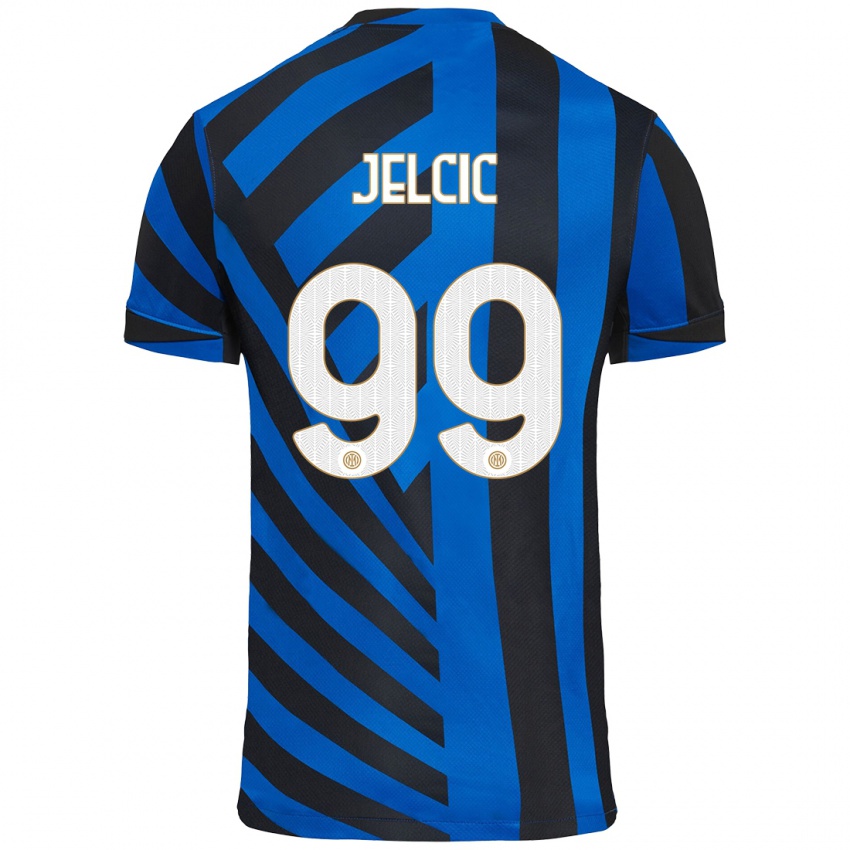 Niño Camiseta Maja Jelčić #99 Azul Negro 1ª Equipación 2024/25 La Camisa Chile