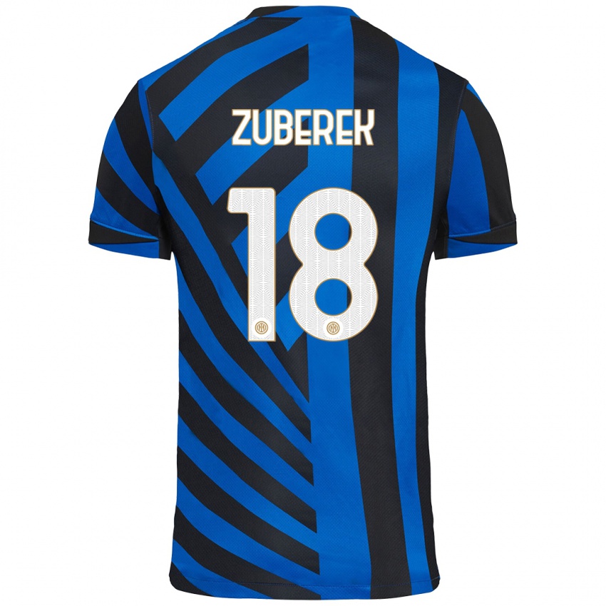 Niño Camiseta Jan Zuberek #18 Azul Negro 1ª Equipación 2024/25 La Camisa Chile