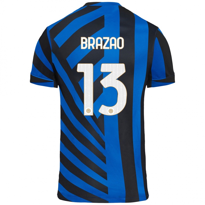 Niño Camiseta Gabriel Brazao #13 Azul Negro 1ª Equipación 2024/25 La Camisa Chile