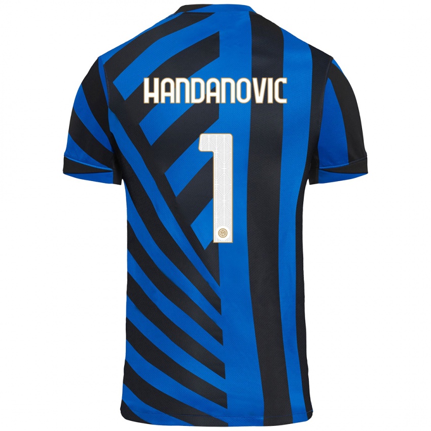 Niño Camiseta Samir Handanovic #1 Azul Negro 1ª Equipación 2024/25 La Camisa Chile