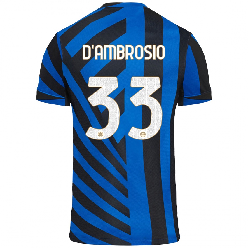 Niño Camiseta Danilo D'ambrosio #33 Azul Negro 1ª Equipación 2024/25 La Camisa Chile