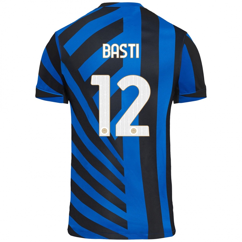 Niño Camiseta Matteo Basti #12 Azul Negro 1ª Equipación 2024/25 La Camisa Chile