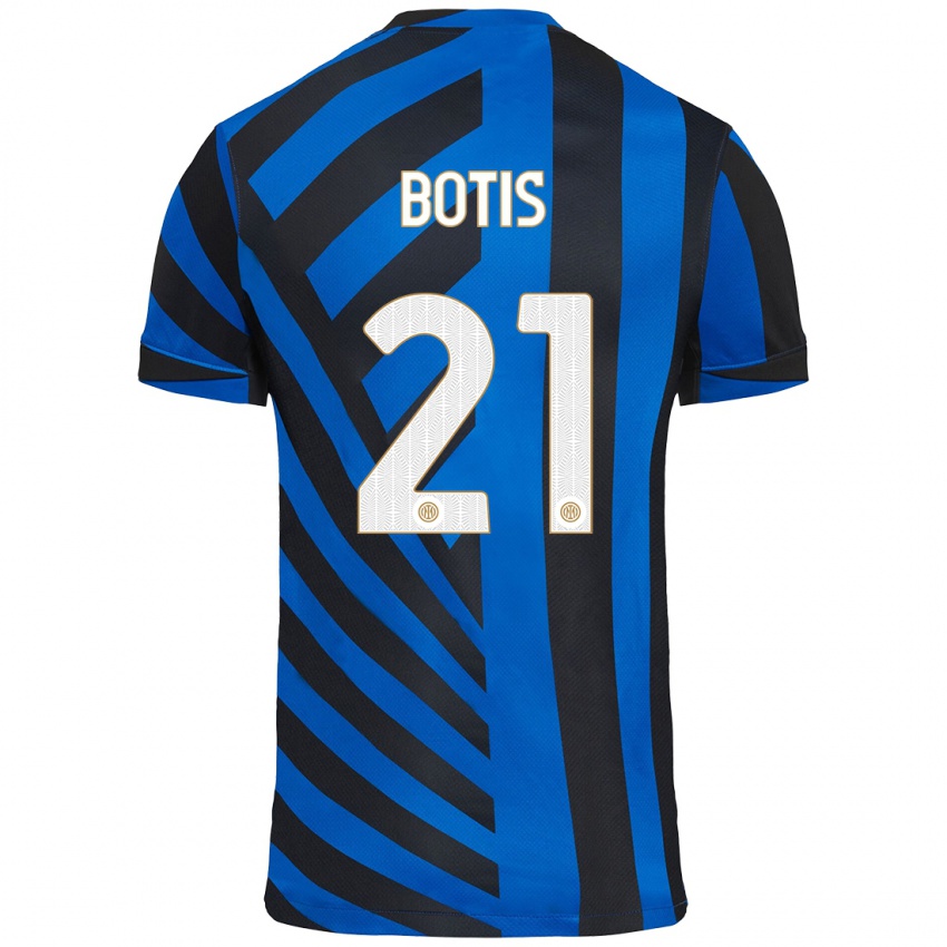 Niño Camiseta Nikolaos Botis #21 Azul Negro 1ª Equipación 2024/25 La Camisa Chile