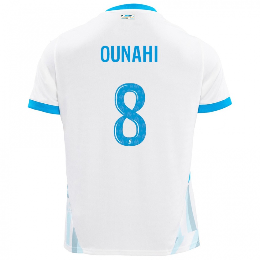 Niño Camiseta Azzedine Ounahi #8 Blanco Azul Cielo 1ª Equipación 2024/25 La Camisa Chile