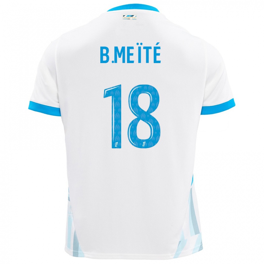 Niño Camiseta Bamo Meïté #18 Blanco Azul Cielo 1ª Equipación 2024/25 La Camisa Chile