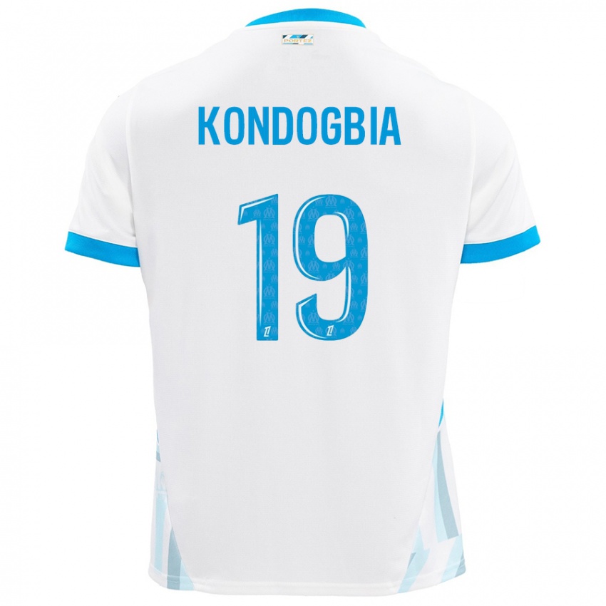 Niño Camiseta Geoffrey Kondogbia #19 Blanco Azul Cielo 1ª Equipación 2024/25 La Camisa Chile