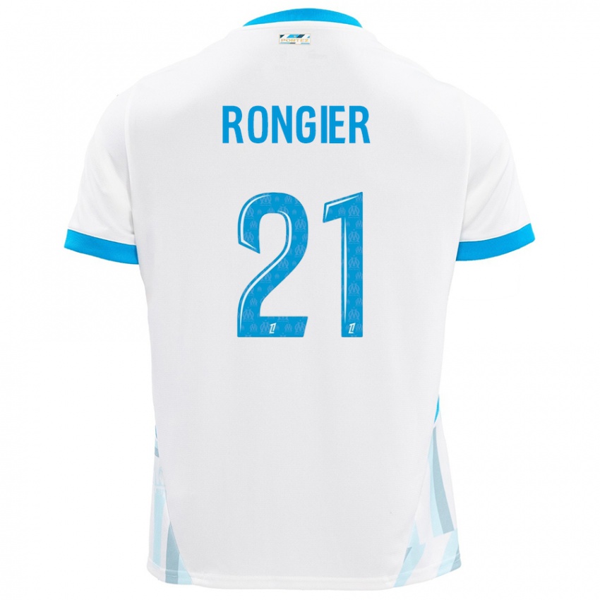 Niño Camiseta Valentin Rongier #21 Blanco Azul Cielo 1ª Equipación 2024/25 La Camisa Chile